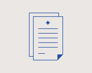 Concept of contracts and documents in a flat style. Work thin line icon. Office editable stroke icon.  Vector illustration
