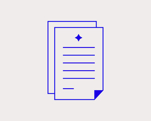 Concept of contracts and documents in a flat style. Work thin line icon. Office editable stroke icon.  Vector illustration
