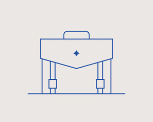 Concept of briefcase in a flat style. Work thin line icon. Office editable stroke icon.  Vector illustration
