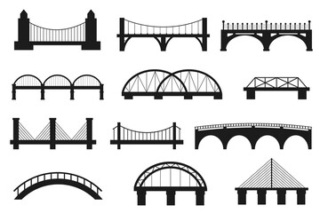 Bridge and Arch Icons and Symbols. Bridge vector icon set