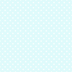 Seamless retro pattern with white small polka dots on baby blue background.Flat style vector illustration.