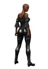 Fototapeta na wymiar 3d render illustration black woman urban fantasy witch isolated