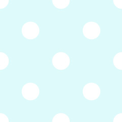 Seamless pattern in retro style. Abstract vintage pattern with white large polka dots on pastel background for textile, wrapping paper, banners, print, packaging and other design. Vector illustration
