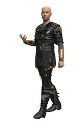 3d render white young man character dark fantasy isolated