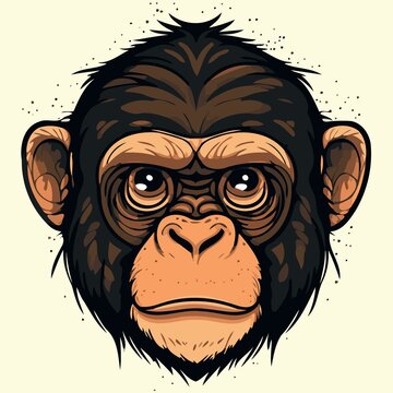 animal mammal cute primate chimpanzee created with Generative AI technology