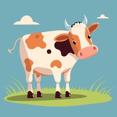 cute cow body created with Generative AI technology