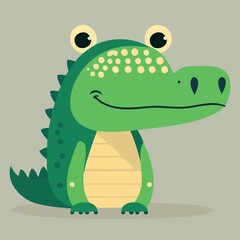 Naklejka premium cute crocodile reptile animal body created with Generative AI technology