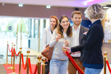 people standing in queue