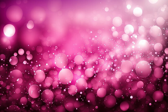 Abstract shiny pink background with bokeh lights. AI generated. Trendy barbiecore or magenta color. AI generated.