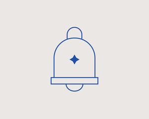 Concept of school bell in a flat style. School education thin line icon. Children education editable stroke icon.  Vector illustration
