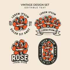 vintage badges design illustration collection set