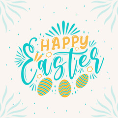 Happy Easter Beautiful Hand drawn calligraphy and brush pen lettering. Design for holiday greeting card and invitation of the Happy Easter day.