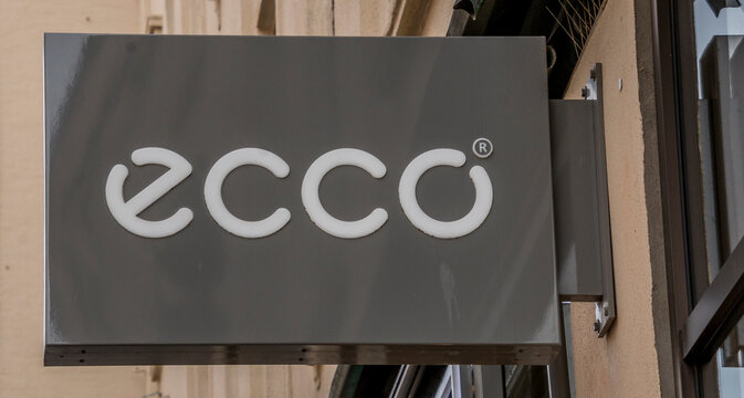The logo of the Ecco building in Aarhus, Denmark - 08 feb 2020