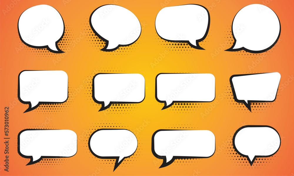 Canvas Prints speech bubbles on yellow background. talk bubble speech icon. chat bubble line art. speech bubble ve