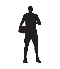 Silhouette of basketball player.