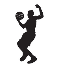 Silhouette of basketball player.