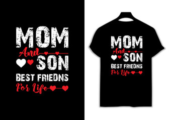 Mom and son best friends for life t-shirt design