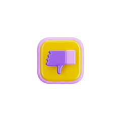 Fototapeta premium Dislike and unlike 3d icon and symbol in white background. Modern and minimalistic design. Colorful 3D Rendered Illustration.