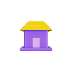 Home and House 3d icon and symbol in white background. Modern and minimalistic design. Colorful 3D Rendered Illustration.