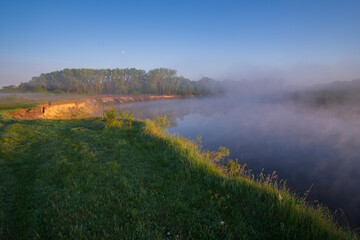 mist on the river