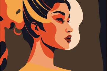 adult woman illustrating international women's day with fictiona created with Generative AI technology