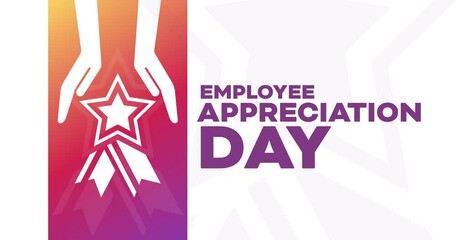 Employee Appreciation Day. Motion design holiday animation. Loop video. 