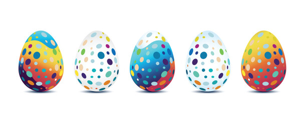 Vibrant color trendy Easter eggs