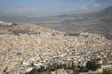 Fototapeta na wymiar View overlooking Fez, Morocco