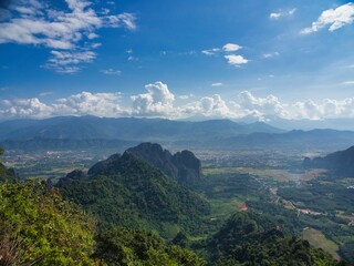 Mountain at Vang Vieng Laos. Amazing tourist top spot, Hike through forest and mountain. High quality photo