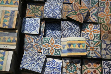 Detail of a mosaic tile in Morocco