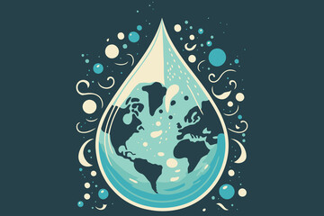 Obraz premium planet in the shape of a drop of water created with Generative AI technology