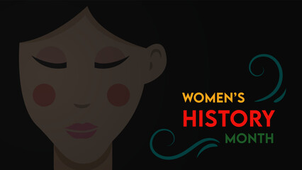 Womens History Month. Womens day celebration background design on march 8th. Vector illustration with copy space area.
