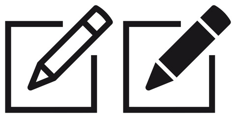 ofvs325 OutlineFilledVectorSign ofvs - pencil vector icon . edit sign . pen symbol . writing . isolated transparent . black outline and filled version . AI 10 / EPS 10 / PNG . g11665