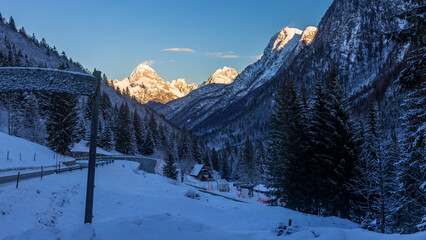 Cold evening in the heart of Julian Alps