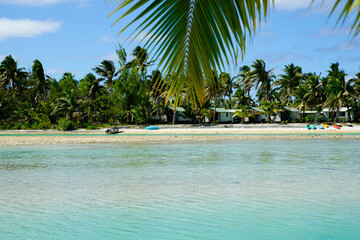 Tropical island lagoon beach