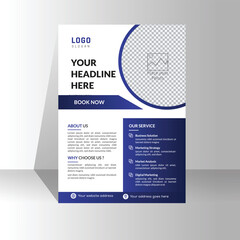 Modern A4 corporate creative clean business flyer design template layout for advertising and promotion growth. vector white background color circle design flyer template. unique image flyer inspire