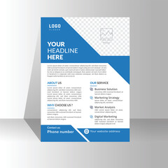 Modern A4 corporate creative clean business flyer design template layout for advertising and promotion growth. vector white background color circle design flyer template. unique image flyer inspire