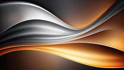 Abstract Orange and Black Futuristic Background with Waves for Wallpaper, Posters - Generative AI