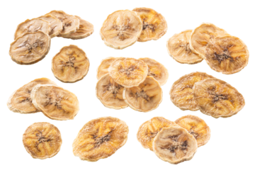 Banana chips, a round dried or sun-dried round pieces isolated png