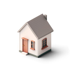 house 3d vector render png isolated - obrazy, fototapety, plakaty