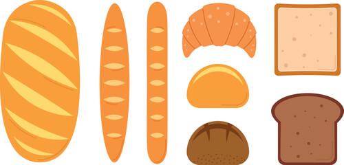 Various bakery products, vector illustration