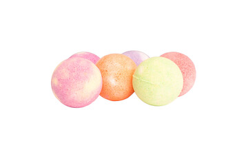 Scented bath balls isolated on white background