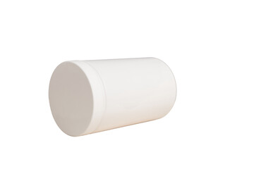White protein jar isolated on white background