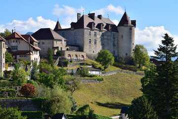 Fototapeta premium Le Château de Gruyères au matin