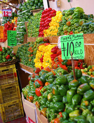 Layers of fresh bell peppers