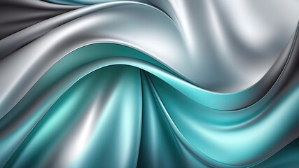 Pale Silver and Blue Abstract Satin Background for Banners, Wallpaper, and Posters. Generative AI - obrazy, fototapety, plakaty