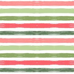 Spring stripe pattern, pink and green girly stripe seamless background, texture brush strokes. vector grunge stripes, abstract floral lines backdrop