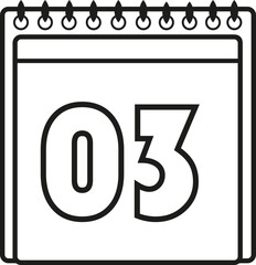 CALENDAR ICON WITH DATE DAY THREE