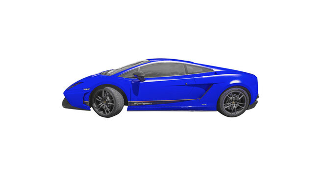 may 26th 2022, como lake Italy, lamborhini superleggera with variation of colors, blue car on white, PNG transparent