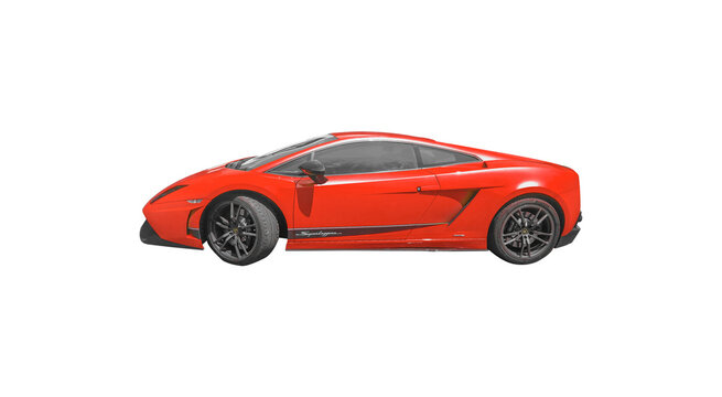 may 26th 2022, como lake Italy, lamborhini superleggera with variation of colors, red car on white, PNG transparent